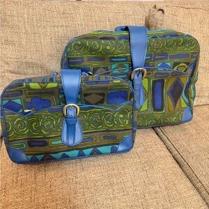 Vintage made In Japan 2 suitcases mod retro 60s 70s